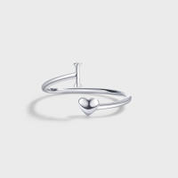 Anillos de Letras para mujer, Plata de Ley 925, A-Z, Iniciales apilables de Nombre, Anillo Abierto con Talla Ajustable - details 8