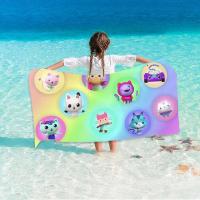 Casa de muñecas de Gabby, baño con estampado 3D de microfibra, suave, absorbente de agua, transpirable para niñas y niños, toalla de playa decorativa de dibujos animados - details 6