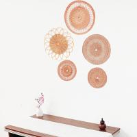 Cesta colgante de mimbre para decoración de pared, Cestas tejidas de 5 piezas, estilo bohemio - details 3