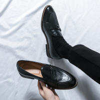 Zapatos Lefu para hombre, calzado de cuero PU, Color sólido, Simple, moda, transpirable, británico, grande, 38-46 - details 1