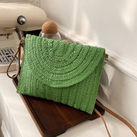 Bolso cruzado de hombro tejido de paja para mujer, bolso de mano de playa, bolsos de sobre hechos a mano informales de verano - details 19