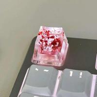 1Pcs High Quality Epoxy DIY Translucent Leaves Dry wers Paper Cross  nical Keyboard Keycap Universal Accessories - details 1