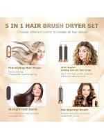 Cepillo secador de pelo, 5 accesorios para cabellos lisos y luminosos, ondas suaves o rizos marchos - details 1