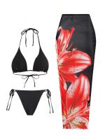 Nuevo estilo sexy traje de baño de tres piezas Charm Lily edición impresa personalizada - details 23