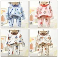 Pijama de Oso de Dibujos Animados para Niños en Otoño Conjunto de Ropa de Dormir Cálida para Niños y Niñas Conjunto de Ropa Interior Desechable - details 2