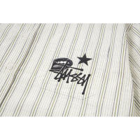 Polo de corte recto y holgado de marca de moda americana, tejido de doble brillo de puro algodón con logotipo bordado clásico, camisa de manga corta sin cuello para hombre, nueva camiseta informal de estilo veraniego para parejas - details 3