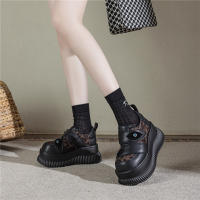 Zapatos de Muffin de Moda Primavera 2025 Calzado de Mujer con Estampado de Leopardo y Correa de Velcro - details 2