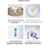 Fuente de agua para gatos de acero inoxidable, fuente automática de 81oz (2,4l) con luz LED e interruptor, para gatos y perros - details 12