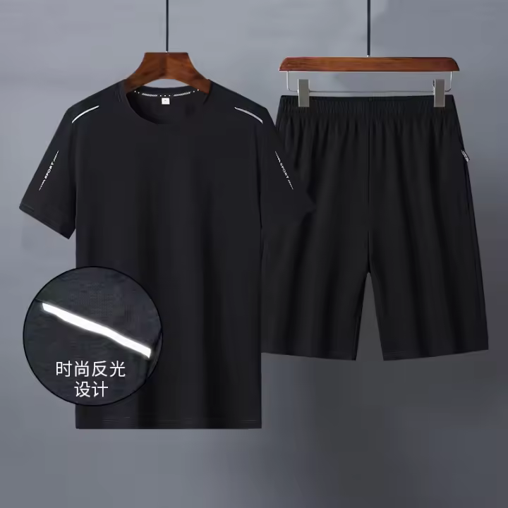 Conjunto de Pantalones Cortos de Verano Camiseta Casual de Manga Corta para Hombres - 1