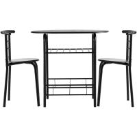 Juego de Mesa de Cocina 3 Piezas para Ahorrar Espacio Mesa de Cocina con Estante y 2 Sillas - details 6