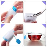 Infusor de silicona con forma de bolsa, colador de té, difusor de filtro de hojas, accesorios de cocina, accesorios de tetera, Color aleatorio, PC - details 5