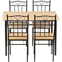 Juego de Comedor de Madera Veteada y Sillas Mesa y Sillas de Metal para Comedor, Cocina y Sala de Estar - details 4