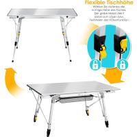 Mesa de Camping Plegable Marco de Aluminio Tablero Enganchable Ajuste de Altura Incluso - details 11