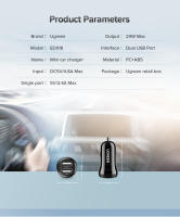 UGREEN-Mini cargador USB para coche, adaptador de carga rápida para teléfono móvil, tableta, GPS, 4.8A - details 9