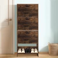 Mueble zapatero de 12 pares - Estantería de gran capacidad para vestíbulo o pasillo - (ancho) 60 x (profundidad) 24 x (alto) 80 cm - Madera clara blanca - details 164