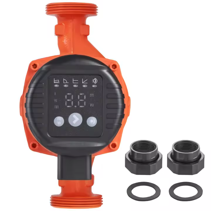 SucceBuy LPS25-4BP-180 Bomba de recirculación de agua caliente, 220 V, elevación máxima de cabezal, conexión roscada, modos de control inteligente de bajo ruido - 1