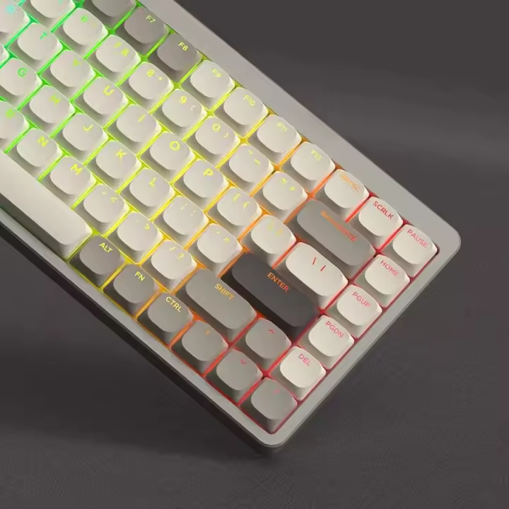 Teclas PBT de doble disparo de perfil bajo, 143 teclas, brillo personalizado, para interruptores Cherry MX, teclado Nical para juegos - 1