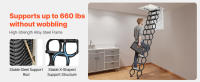 Escalera Retráctil para Ático SucceBuy, Capacidad de 299.37 kg, Compatible con Alturas de Techo de 259.08-286.51 cm, Abertura de 100.08 x 69.85 cm, Diseño de Acero Aleado Resistente con Barra de Tracción para Acceso al Ático o Techo - details 4