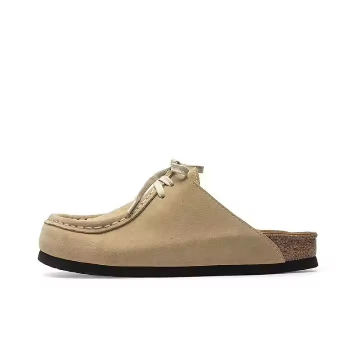 Xinziyu mulas de cuero genuino hechas a mano para hombres y mujeres, tallas 35-45, zapatos planos antideslizantes de gamuza para mujeres y hombres para mulas - 1