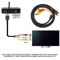 Cable HDMI Compatible con RCA, 1080P, 5 pies/HDMI macho a 3 RCA, adaptador de conector de Audio y vídeo AV para TV HDTV - details 1