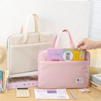 Bolsa de almacenamiento de documentos de gran capacidad, organizador de archivos A4 de tela Oxford de doble capa con asa, bolsa de almacenamiento de libros impermeable - details 12