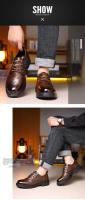 Zapatos de Vestir para Hombres de Cuero de Vaca Retro Plataforma de Color Sólido Diseñado por Moda Casual Zapatos de Boda Suaves - details 3