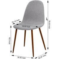 Cocinas Modernas con Patas de Metal y Respaldo Ergonómico, Color Gris Tela, Tejido, Espuma, Unidades - details 2