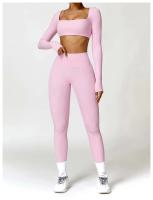 Fierss Conjunto de Yoga, Soft Gym Tre, Color Sólido, Transpirable, Traje de Entrenamiento para Correr para Mujer, 2 Piezas - details 7