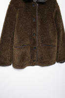 TRAFZA-abrigos reversibles para mujer, chaquetas marrones de manga larga con cuello vuelto y bolsillos, de una sola botonadura, a la moda, para invierno, 2024 - details 15