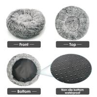 Cama supersuave para perro y gato, cama redonda de felpa larga, Donut, perrera lavable, cómoda, cojín esponjoso, esterilla cálida de invierno - details 4
