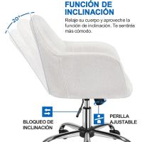 Silla de Oficina Ergonómica Reclinable Rotativa de 360° Ajustable en Altura Sillín Acolchado - details 4