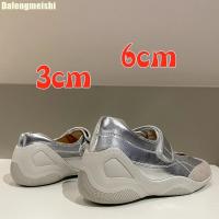 Zapatos de Ballet Informales a la Moda de Piel de Vaca Zapatos Planos de 3Cm/6Cm que Mejoran la Altura para Mujer Novedad de Verano 2025 Zapatos Mary Jane Blancos/Plateados - details 20