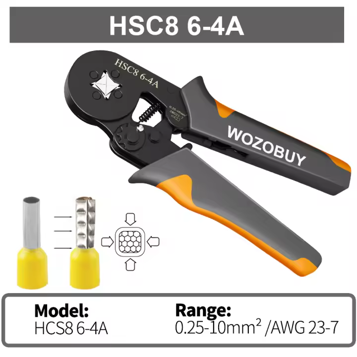 Alicate de Crimpado de Tubo con Herramientas de Ratchet Kit de Pelacables y Alicate Plástico para Hogar y Mejoras DIY - 1