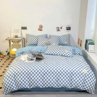 Juego de funda nórdica a cuadros en blanco y negro, juego de cama completo con rejilla geométrica - details 17