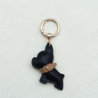 Llavero bonito de Bulldog Francés, colgador de perro de cuero PU con forma de perro, colgante de bolso de Bulldog de dibujos animados a la moda, coche para hombre - details 17