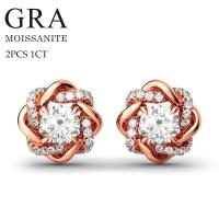 Pendientes de Moissanita de Plata Esterlina 925 Diseño de Nudo de Amor de 2 Quilates - details 5
