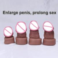 Empaque privado Sexy 4 estilos Funda suave realista para agrandar el pene Crecimiento grande Pene de silicona real Hombre Retraso de la eyaculación Condón extensible Juguete sexual - details 1