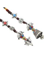 LLavero de campana de Vajra budista tibetana para hombre y mujer, colgante de joyería hecho a mano, cordón, campana de mano, cuerda tejida, colgadores de coche - details 14
