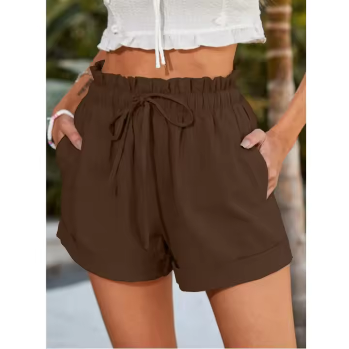 Shorts de Verano Cómodos para Mujer en Poliéster Pantalones Rectos y Sueltos para Venta - 1