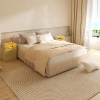 Mesita de Noche Luz LED Táctil Regulable 2 Cajones 40x28x55cm Mesa Auxiliar Dormitorio Salón Roble - details 1