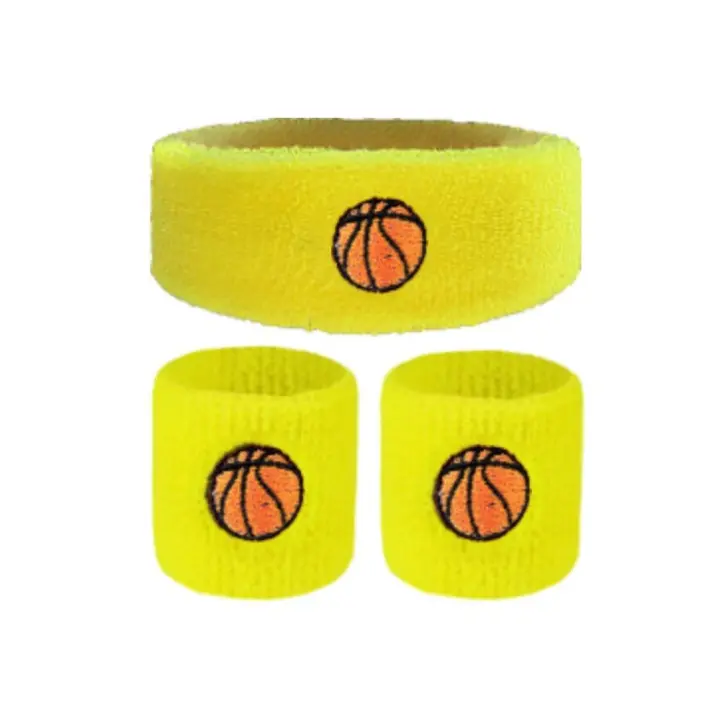 Niños deporte al aire libre niños deportes colorido algodón deportes banda para el sudor correr diadema chico pulseras Protector - 1