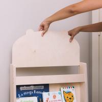 Estantes de 3 alturas en madera natural |   Colocación frontal de los libros |   ahorro de espacio |   Hecho en Italia (Madera Natural, Oso de peluche) - details 4