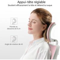 Silla de escritorio para computadora con reposacabezas ajustable y soporte lumbar, respaldo alto, silla ejecutiva giratoria para oficina en casa (azul claro) - details 39