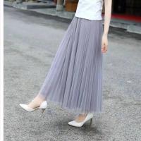 Falda de Tul Vintage Cintura Alta, Pleada, Elegante para Verano, Estilo Coreano para Oficinistas - details 1