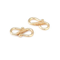 Cierre de latón color oro de 18K en forma de S y M para pulseras y collares, suministros para la fabricación de joyería, accesorios para bricolaje. - details 0