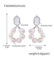 Pendientes de Perlas Naturales de circón pendientes colgantes femeninos pendientes Elegantes - details 0