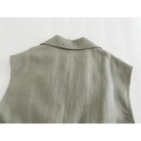 OUWU- Primavera Verano 2025 Ropa de Calle Traje de Mujer Moda Cuello Vuelto Cinturón Chaleco Sin Mangas + Pantalones Largos de Pierna Ancha de Cintura Alta - details 15
