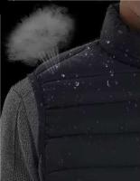 Chaqueta acolchada de plumón de pato para hombre con cuello alto, chaqueta cálida sin mangas de invierno, chaleco de algodón - details 9