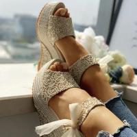 Zapatos de tacón con cuñas de encaje para mujer, ocio - details 5