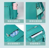 Mochila De Viaje con múltiples bolsillos para mujer, morral informal de viaje, bolso Oxford impermeable para la escuela, Color sólido - details 10